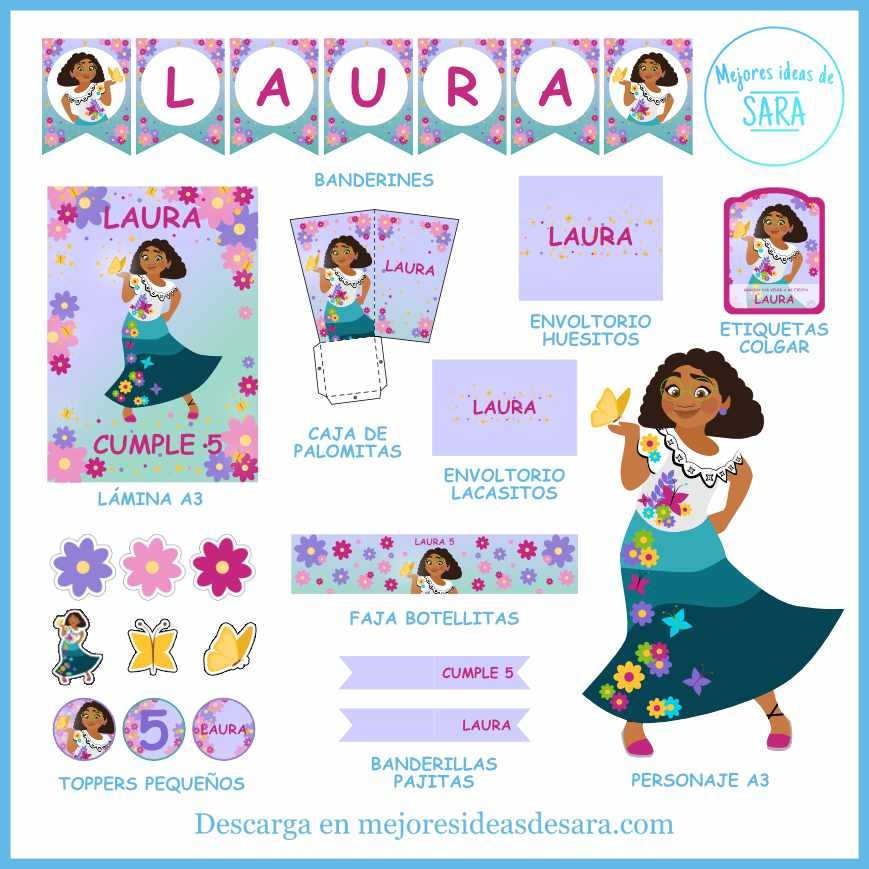 Kit Fiesta Imprimible Encanto (Textos Editables)