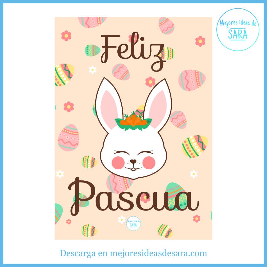 Lámina Decoración Conejito Feliz Pascua