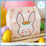 Caja Regalo Invitados Conejito Feliz Pascua | Imprimibles PDF GRATIS | Mejores Ideas de Sara