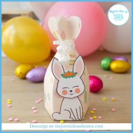 Cajita Detalle Invitados Conejito Feliz Pascua | Imprimibles PDF GRATIS | Mejores Ideas de Sara