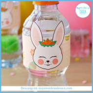 Etiqueta Botella Conejito Feliz Pascua | Imprimibles PDF GRATIS | Mejores Ideas de Sara