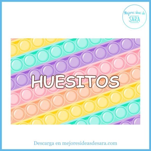 Envoltorio Chocolatina Huesitos Pop It Pastel | Imprimibles PDF | Mejores Ideas de Sara