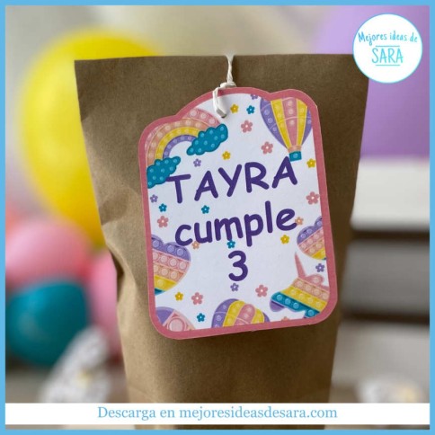 Etiquetas para Colgar Pop It Pastel (Textos Editables) | Imprimibles PDF | Mejores Ideas de Sara
