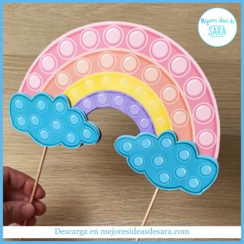 Topper Grande Tarta Pop It Pastel | Imprimibles PDF | Mejores Ideas de Sara