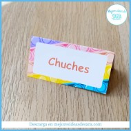 Tarjetas de Mesa Pop It Pastel (Textos Editables) | Imprimibles PDF | Mejores Ideas de Sara
