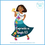 Personaje Encanto Mirabel Tamaño A3 para imprimir | Imprimibles para fiestas | Mejores Ideas de Sara