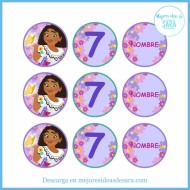 Toppers Redondos Encanto para Imprimir (Texto Editable) | Imprimibles para fiestas | Mejores Ideas de Sara