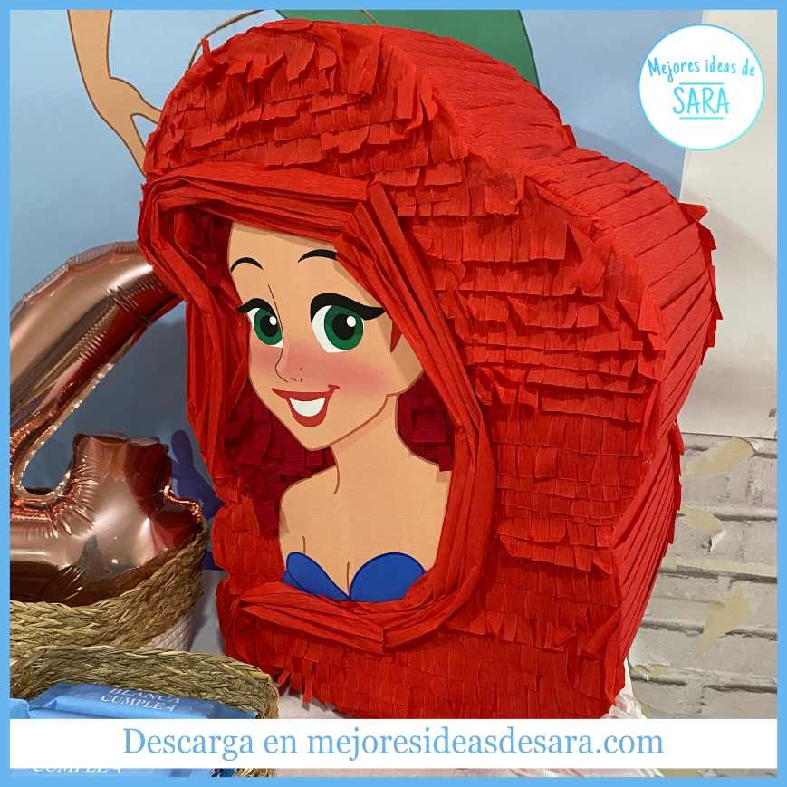 Plantillas y Rostro para Piñata de la Sirenita