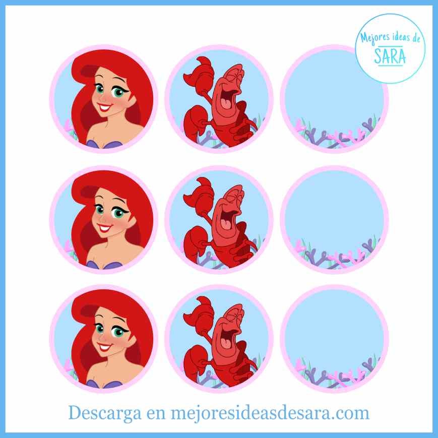 Toppers Redondos La Sirenita