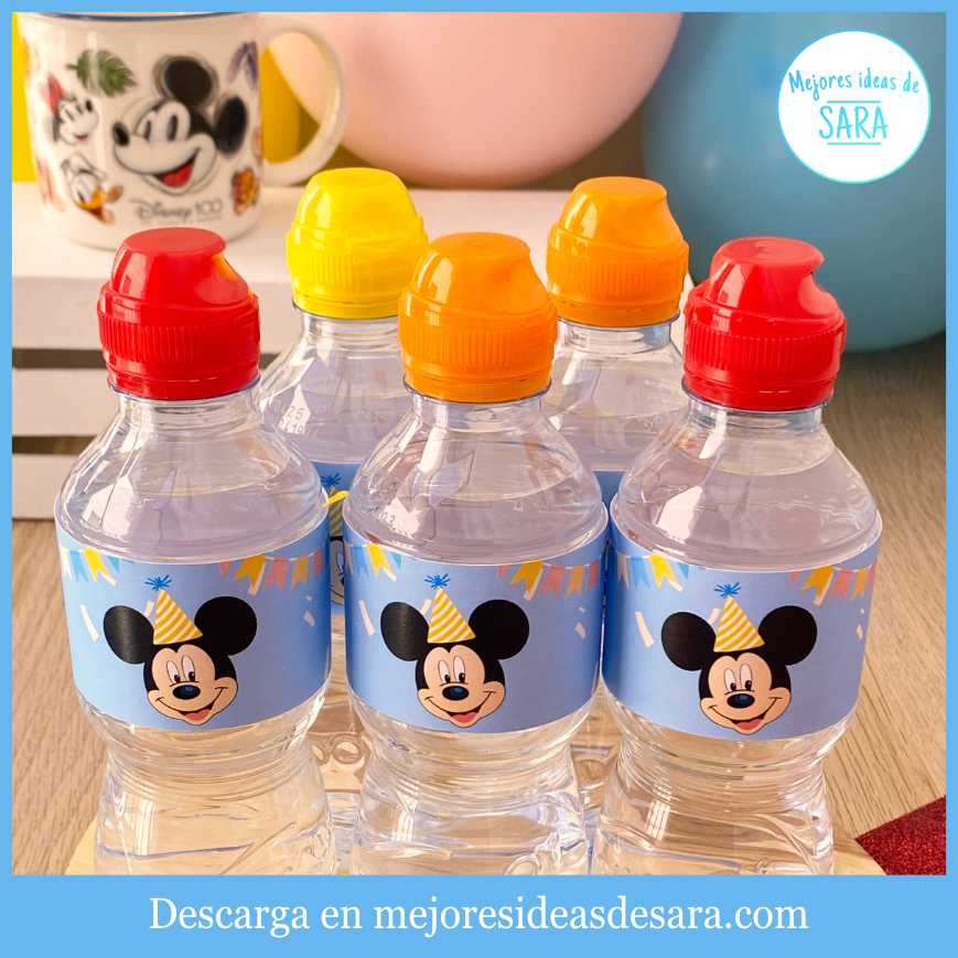 Etiqueta Botella de Agua Mickey Mouse