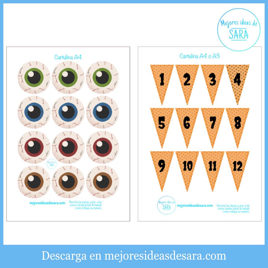 Conos de Helado Halloween para Aprender a Contar