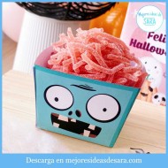 Cubo Imprimible para Chuches Zombie | Decoración para Fiestas | Mejores Ideas de Sara