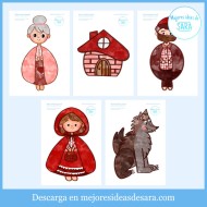 Personajes A3 Caperucita Roja en PDF para Imprimir | Decoración Imprimible para Fiestas | Mejores Ideas de Sara