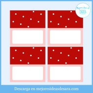 Tarjetas de mesa Caperucita Roja en PDF para Imprimir | Decoración Imprimible para Fiestas | Mejores Ideas de Sara