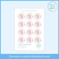Toppers Unicornio Imprimibles 5 cm para Cupcakes | Decoración Imprimible