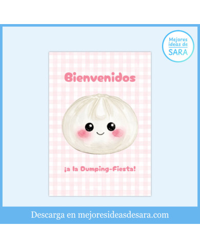 Lámina Dumpling PDF | Decoración Fiesta Imprimible Kawaii