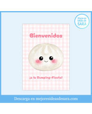 Lámina Dumpling PDF | Decoración Fiesta Imprimible Kawaii