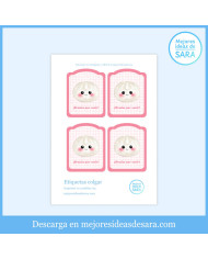 Etiquetas Imprimibles Dumpling Rosa "Gracias por venir" - PDF