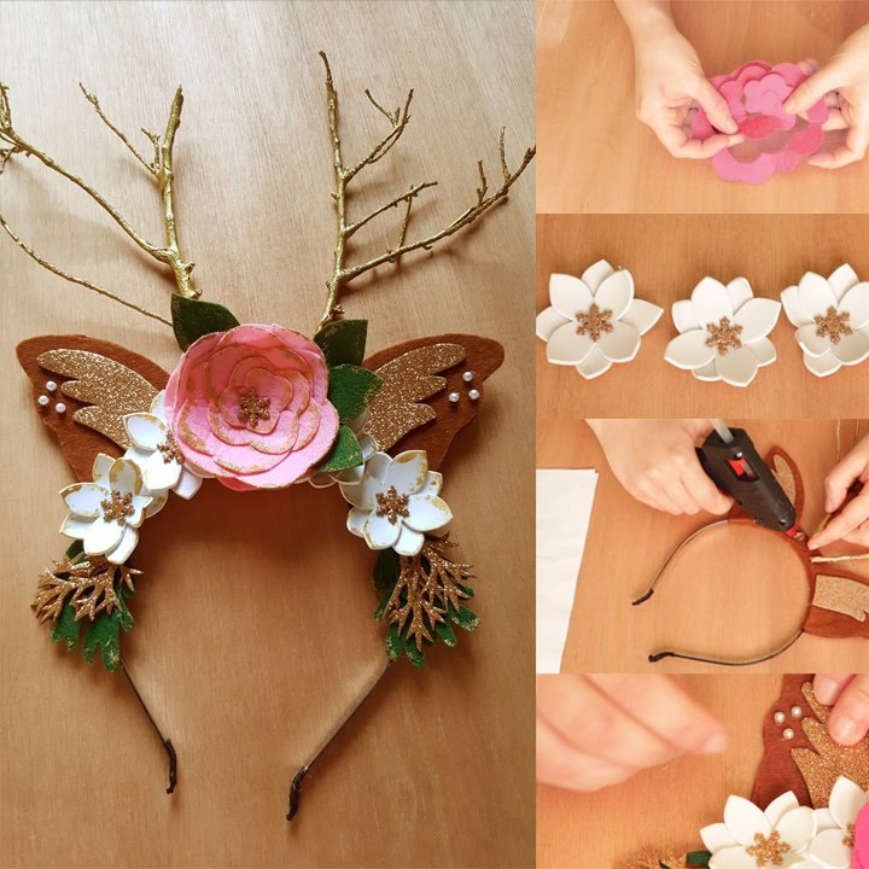 Plantillas Diadema Reno Navidad
