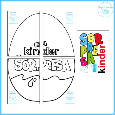 Piñata: Plantilla y Elementos Huevo Kinder Sorpresa | Imprimibles PDF GRATIS | Mejores Ideas de Sara